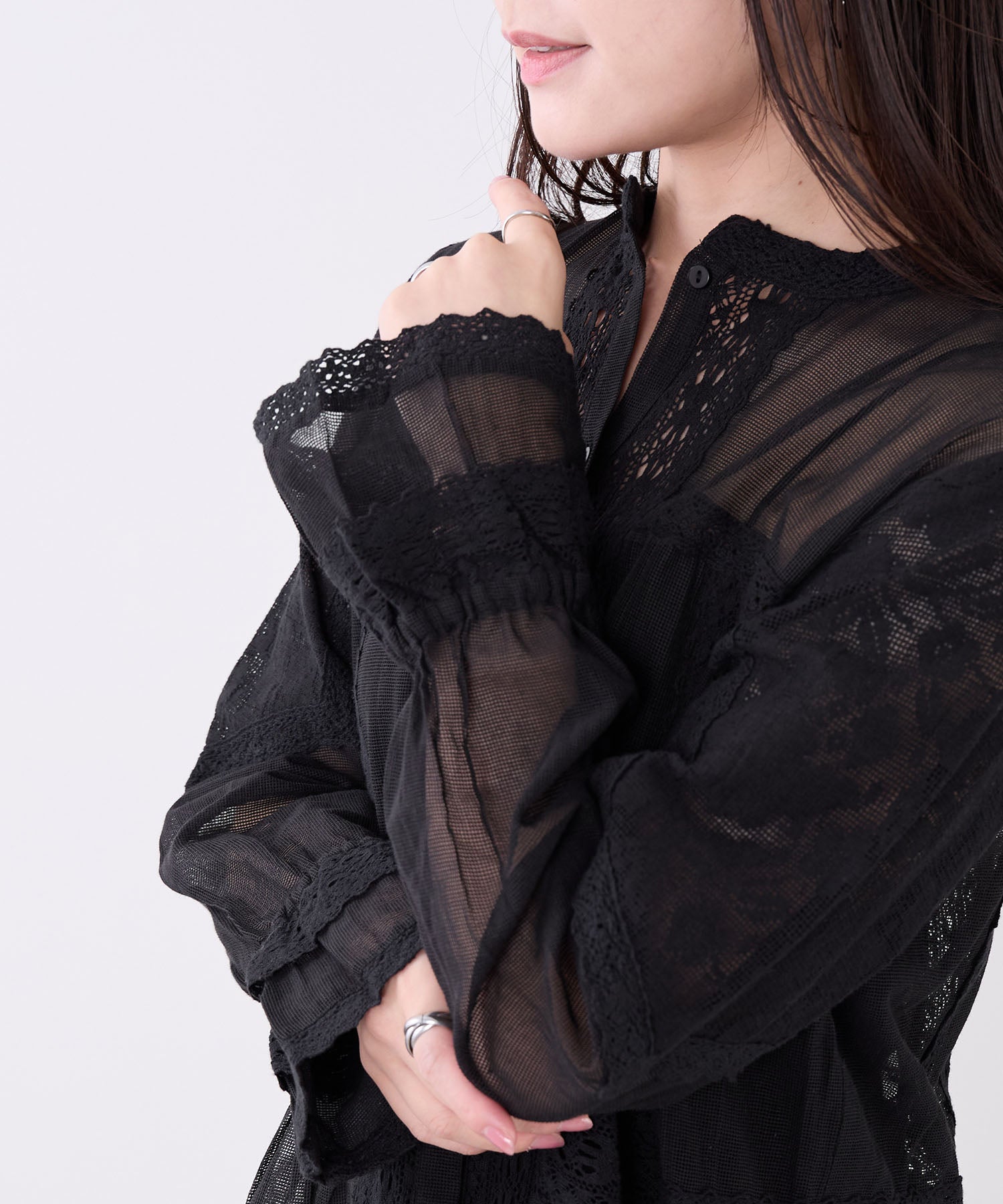 2WAYメッシュレースミックスブラウス | MICA&DEAL ONLINE STORE