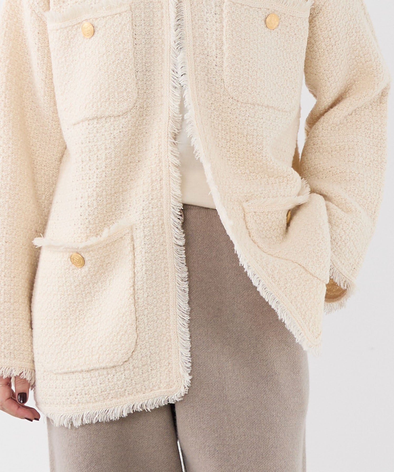 ADAWAS】ツイードニットジャケット-TWEED KNIT JACKET | MICA&DEAL