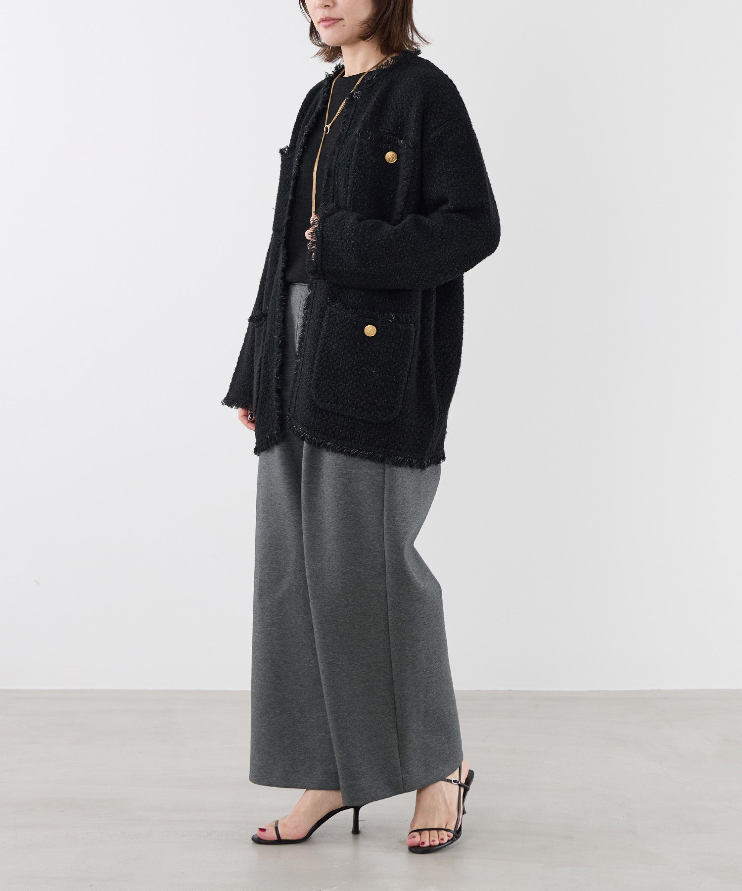 ADAWAS】ツイードニットジャケット-TWEED KNIT JACKET | MICA&DEAL