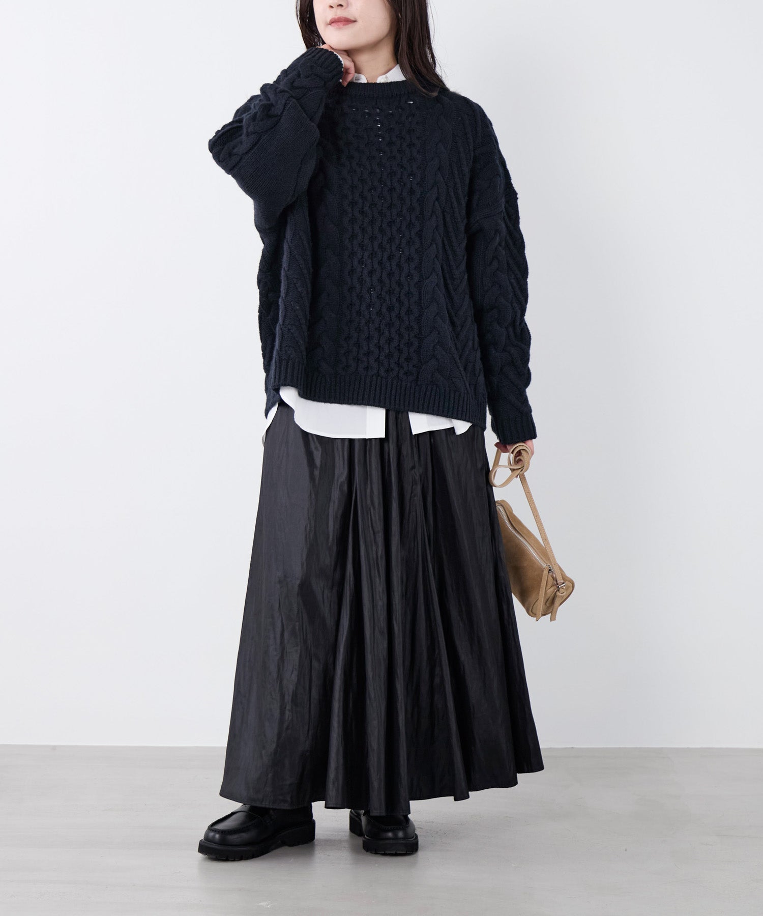 レザーライクロングフレアスカート | MICA&DEAL ONLINE STORE