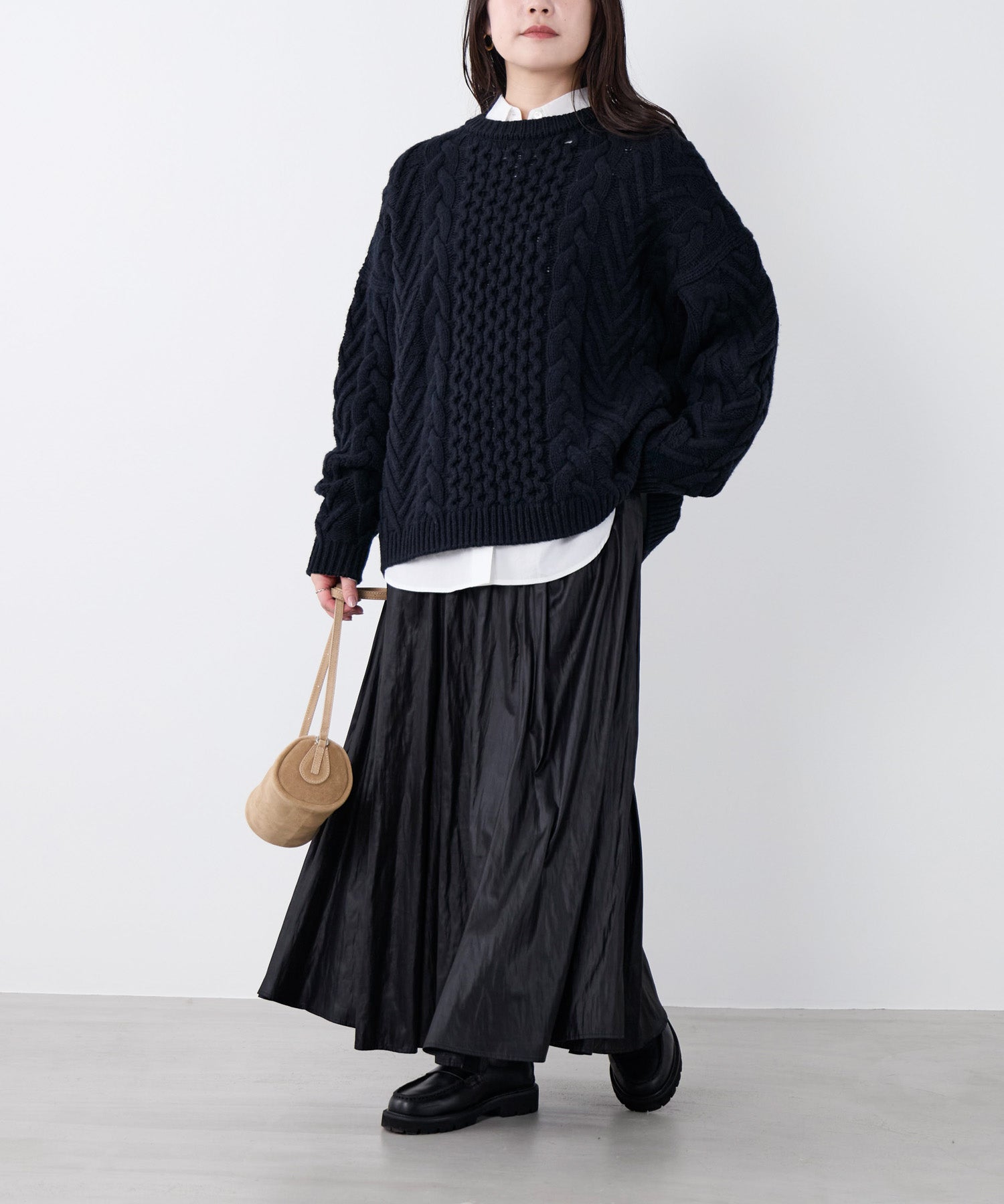レザーライクロングフレアスカート | MICA&DEAL ONLINE STORE